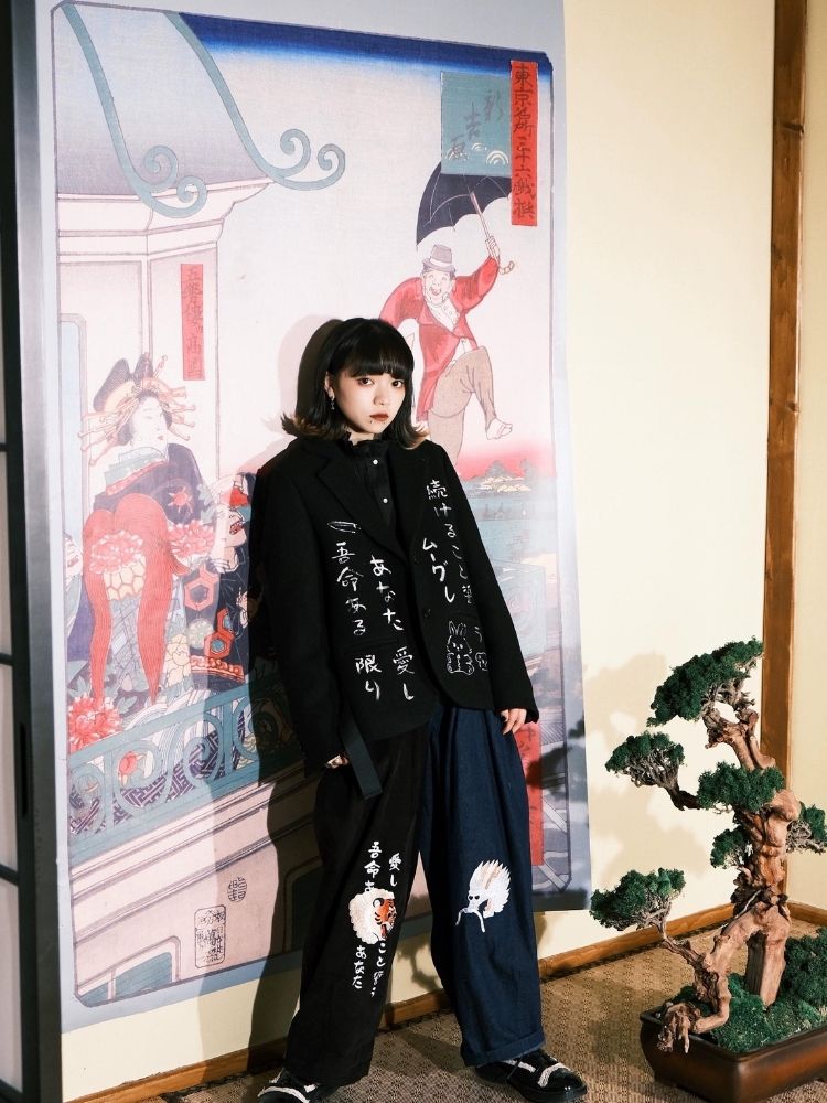 Black Wool Suit Jacket【s0000003618】