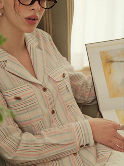 Suit collar Loose pocket Shirt【s0000007496】