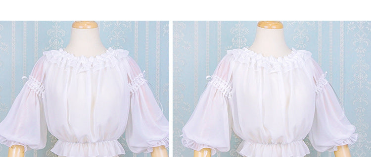 Eieyomi-Middle Sleeve Chiffon Lolita Blouse