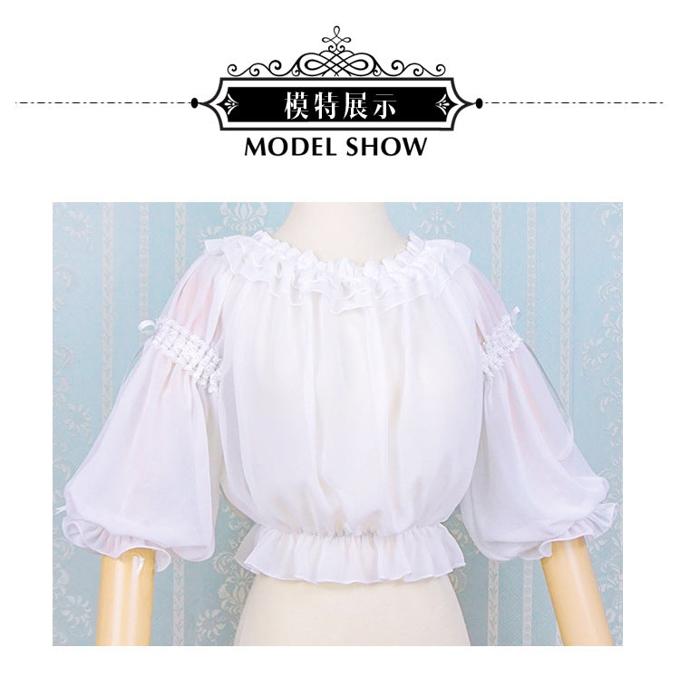 Eieyomi-Middle Sleeve Chiffon Lolita Blouse