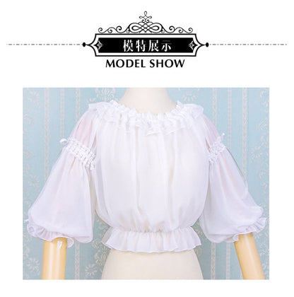 Eieyomi-Middle Sleeve Chiffon Lolita Blouse