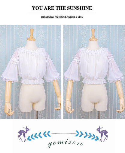Eieyomi-Middle Sleeve Chiffon Lolita Blouse