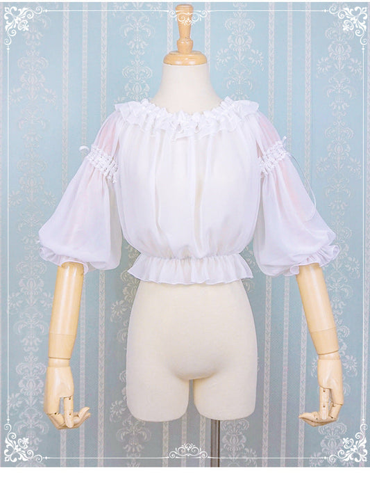 Eieyomi-Middle Sleeve Chiffon Lolita Blouse