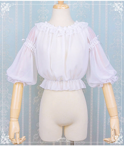 Eieyomi-Middle Sleeve Chiffon Lolita Blouse