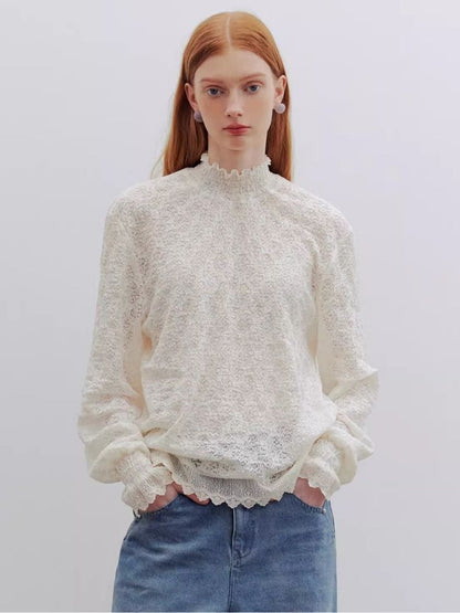 Lace Drop Shoulder Blouse【s0000006187】