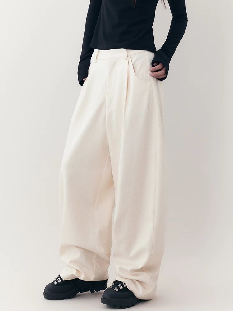 Loose Lazy Cocoon Straight Wide Leg Casual Pants【s0000006391】