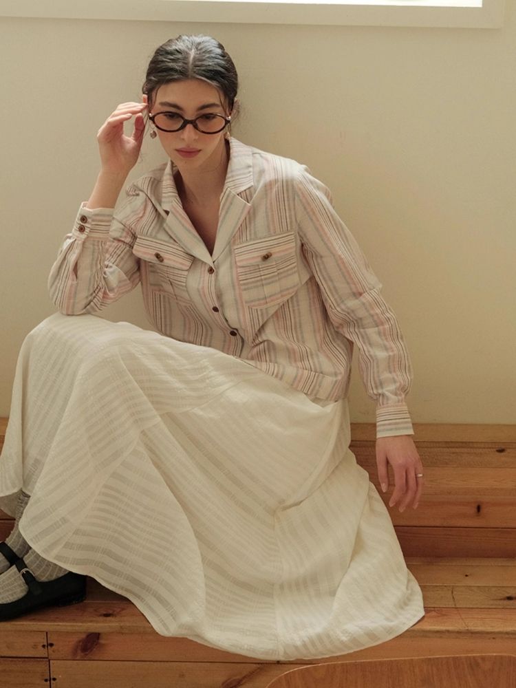 Suit collar Loose pocket Shirt【s0000007496】