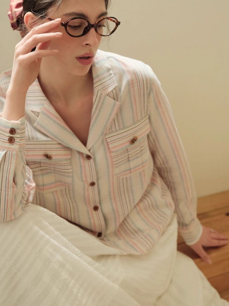 Suit collar Loose pocket Shirt【s0000007496】