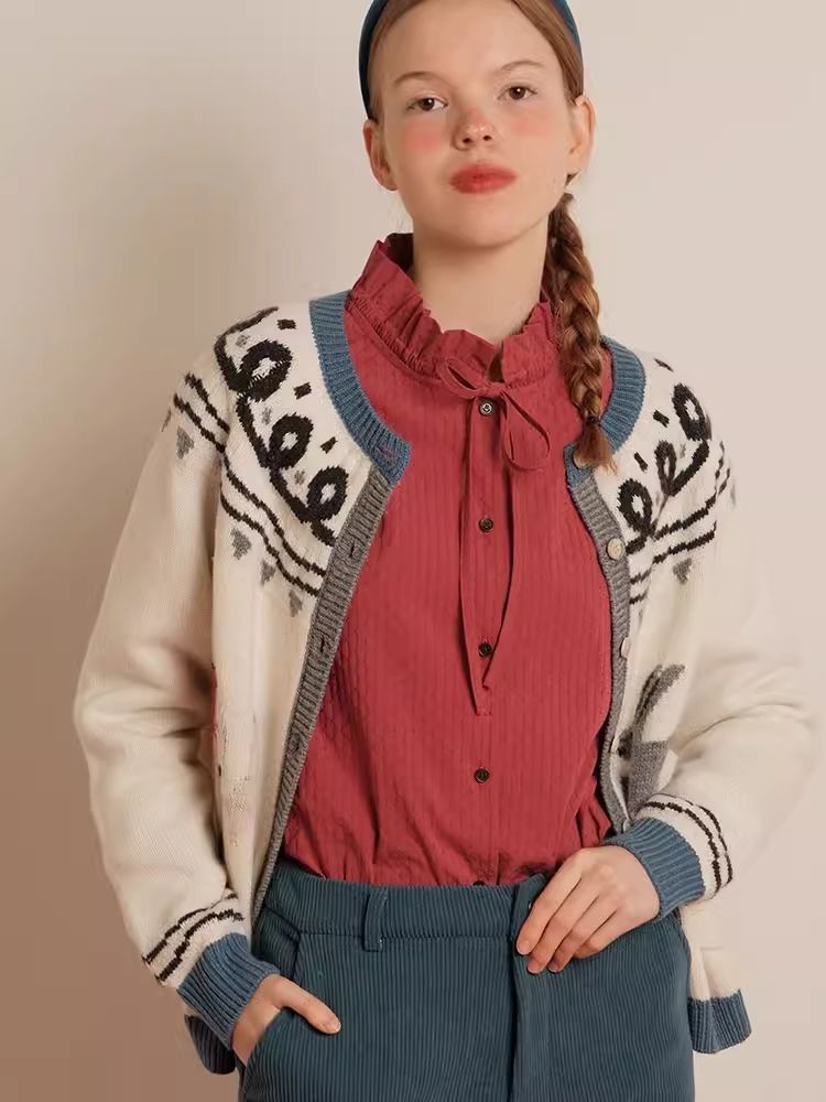 Textured Blush Plum Long Sleeve Shirt【s0000006464】