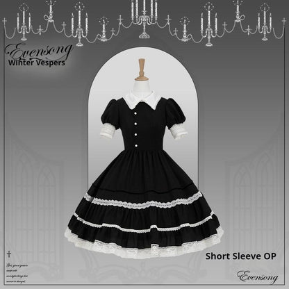 Mademoiselle Pearl - Winter Evening Prayer - Gothic Lolita Jumper Dress Embroidered Candlestick OP Dress