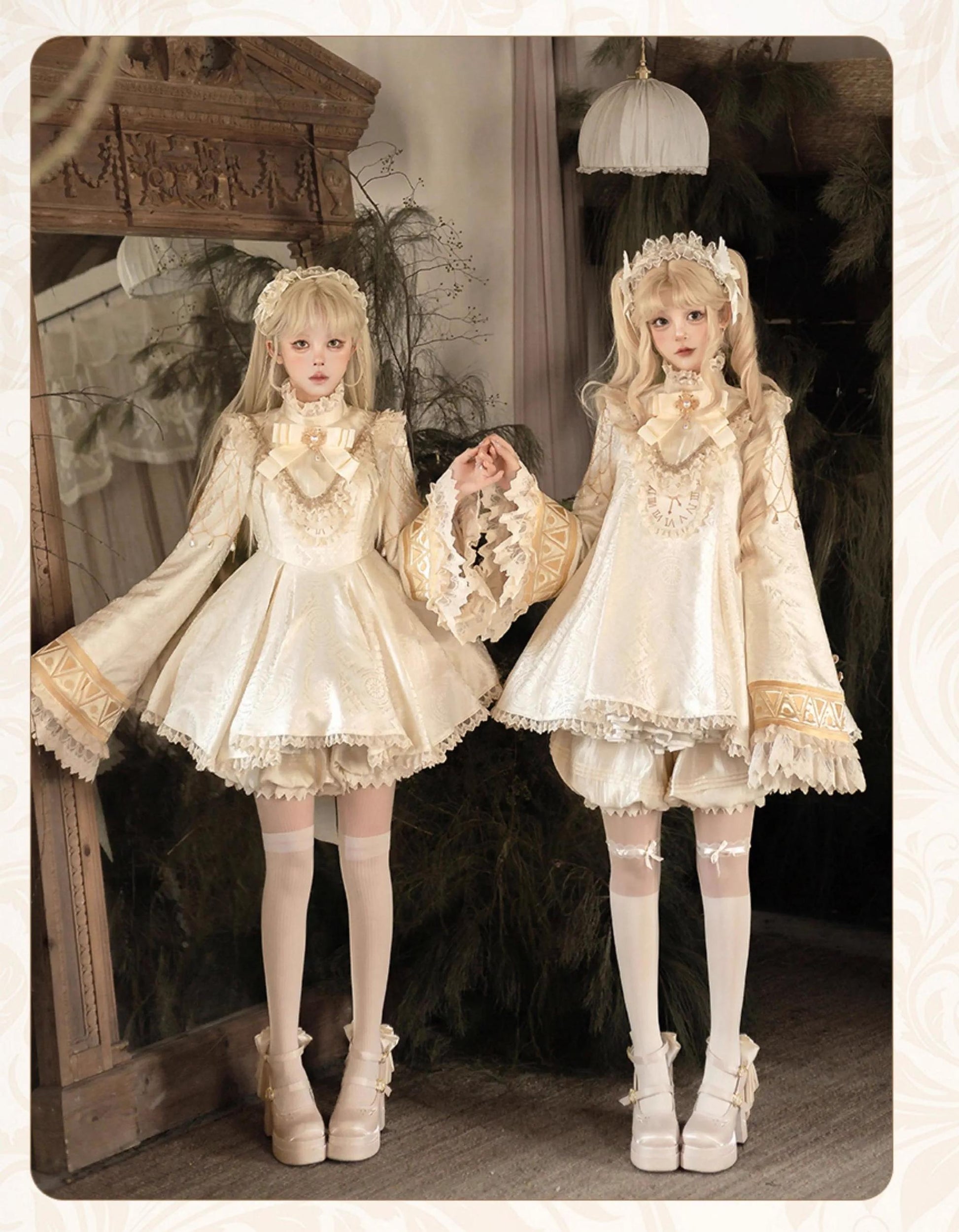 LizBird - Reincarnation of Time - Elegant Lolita OP Set with Waist-Cinching and A-Line Styles