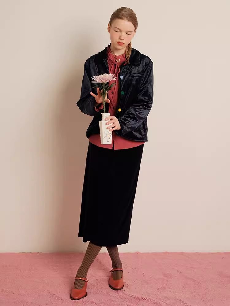 Textured Blush Plum Long Sleeve Shirt【s0000006464】