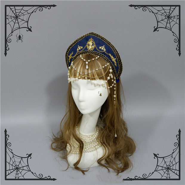 Foxcherry - Retro Lolita Gorgeous Bead Chain Headdress Multicolors