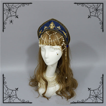 Foxcherry - Retro Lolita Gorgeous Bead Chain Headdress Multicolors