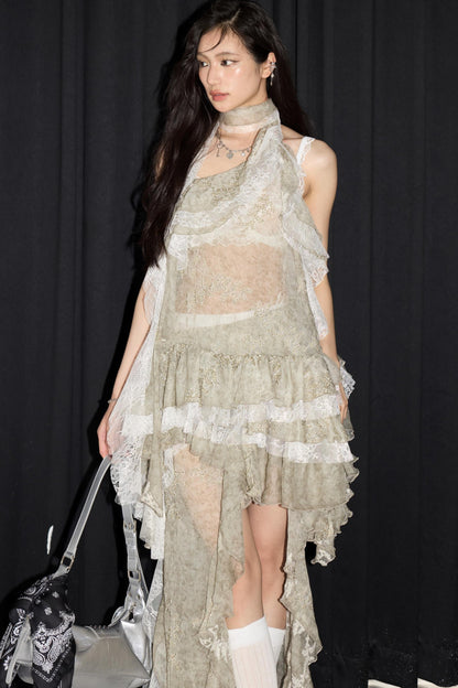 Vintage Ruffle Two-Piece Skirt Set-Up