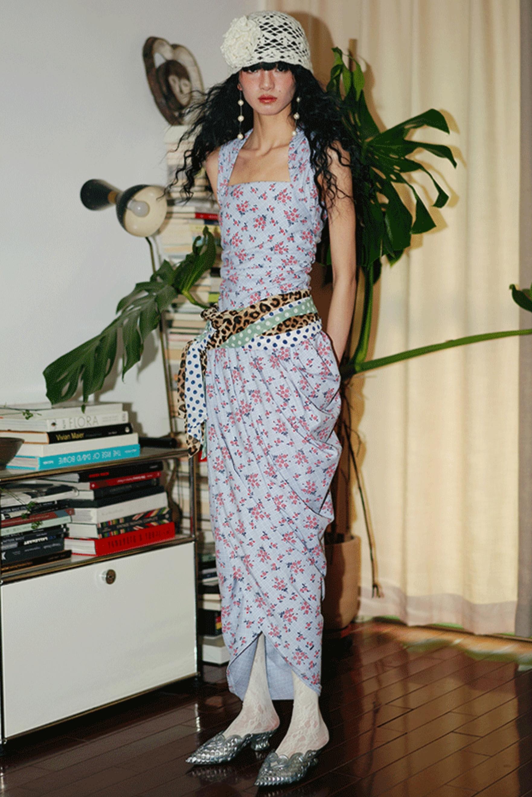Floral Asymmetrical Crop Dress