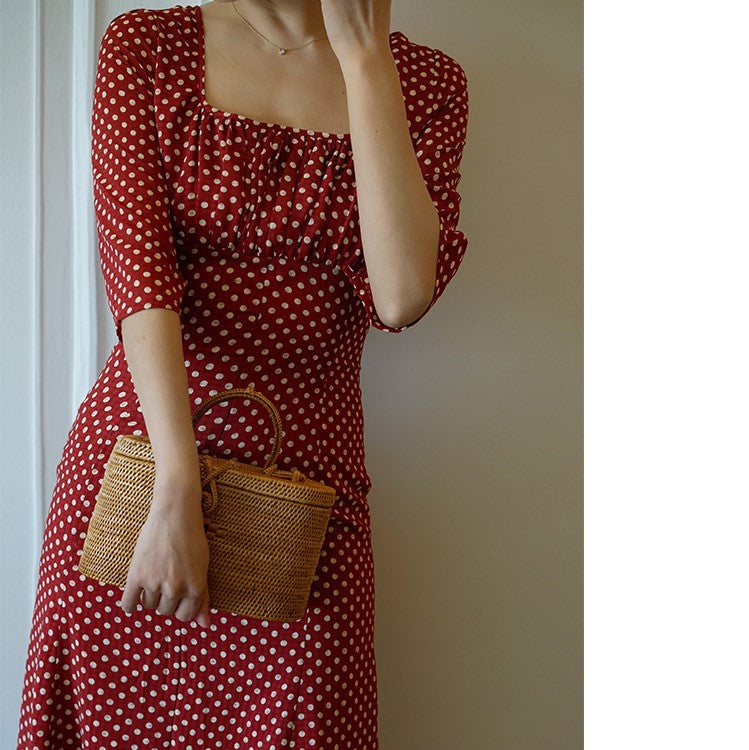 Italian lady's polka dot dress