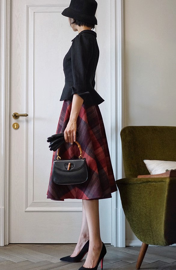 Modern vintage plaid skirt