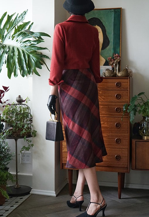 British plaid elegant skirt