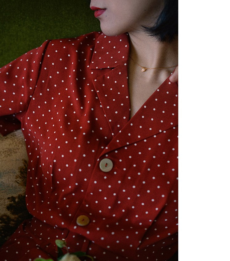 Lady's Polka Dot Retro Jumpsuit