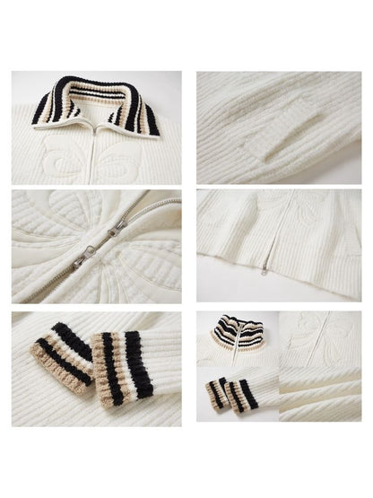 Vintage Soft Sticky Bow Turtleneck Knit Cardigan【s0000004870】