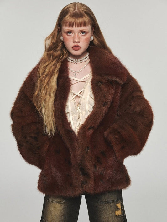 Fake Fur Gradient Windproof Loose Coat【s0000005004】