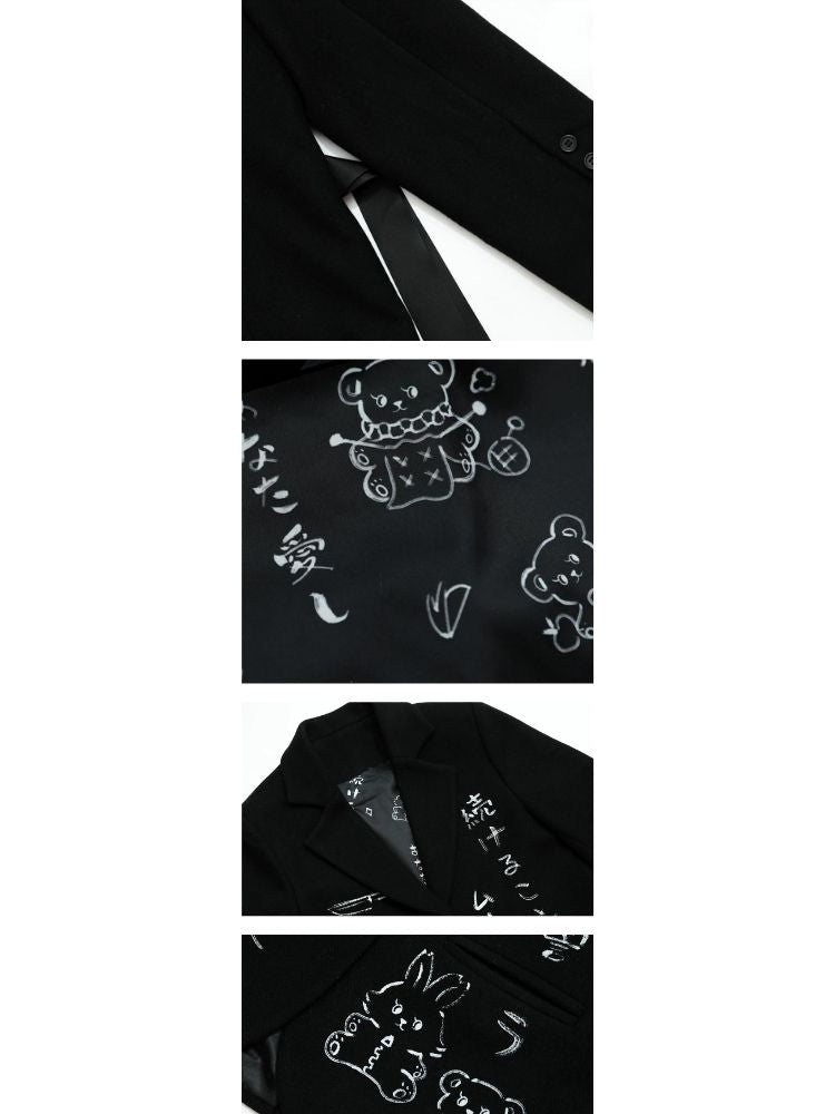 Black Wool Suit Jacket【s0000003618】