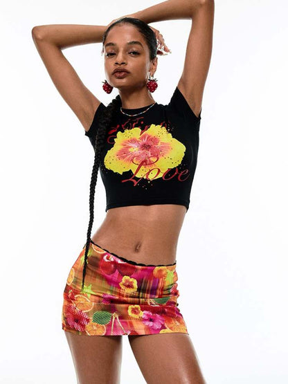 Fruit Print Hip Cover Mini Skirt【s0000009129】