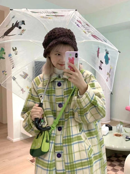 Long Sandwich Warm Tweed Coat【s0000006236】