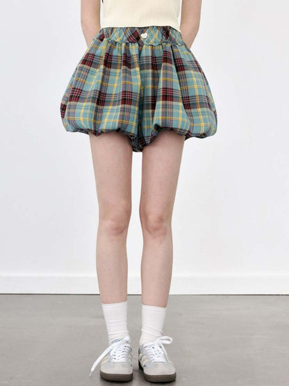 Campus Girl Style Plaid Bud Culottes【s0000008089】