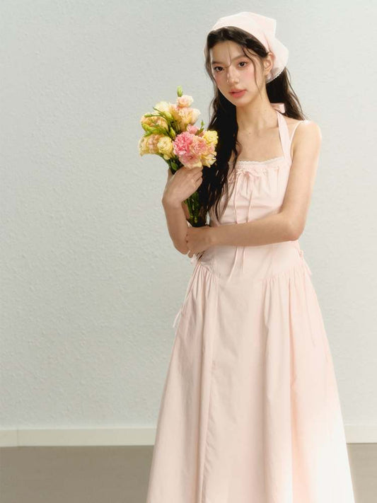 French Waist Sling Halter Neck Dress【s0000008059】