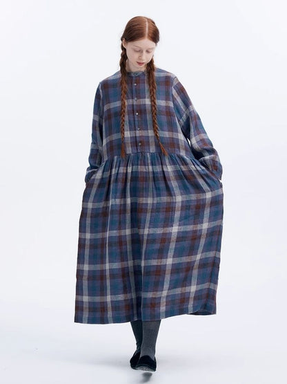 Plaid Long Sleeve Dress【s0000007953】