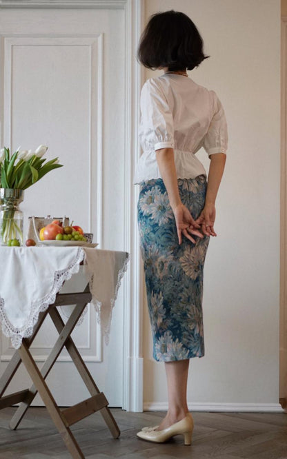 oil painting pencil skirt