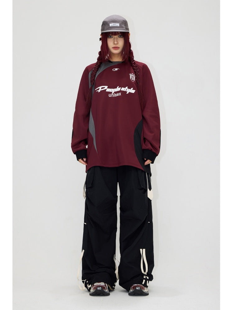 Football Contrast Color Splicing Embroidery Sweat【s0000004197】