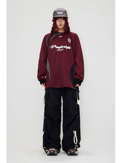 Football Contrast Color Splicing Embroidery Sweat【s0000004197】