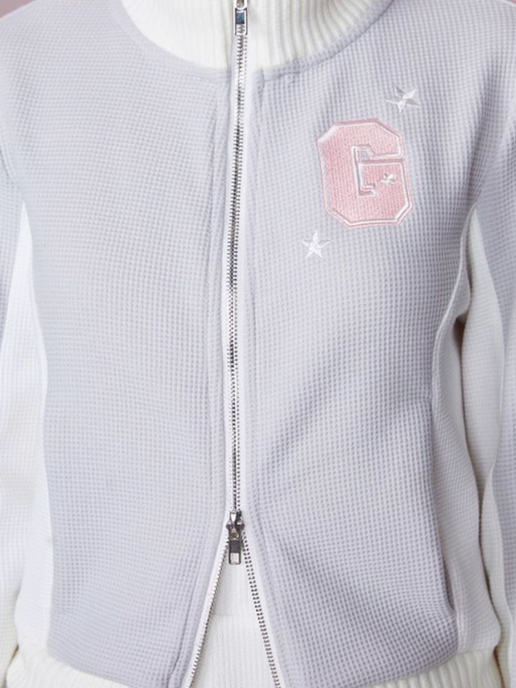 Stand Up Neck Top Double Zipper Sweatshirt【s0000006345】