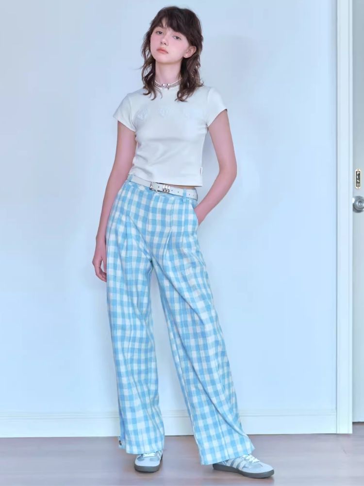 Clash Plaid Long Pants【s0000007053】