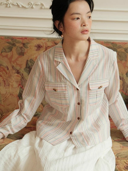 Suit collar Loose pocket Shirt【s0000007496】