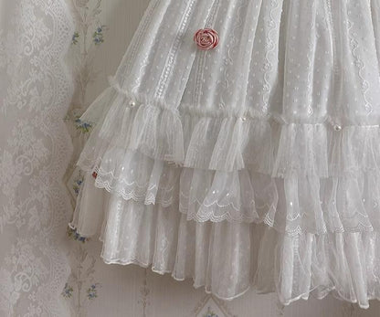 Sakurada Fawn - Spring Breeze - Plus Size Spring Lolita JSK Dress with Rose Decoration
