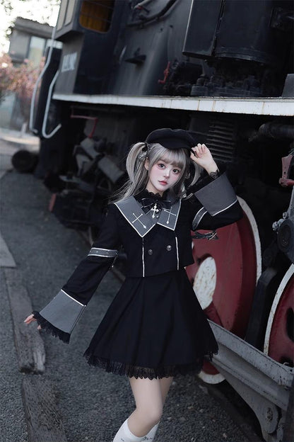 CastleToo - Rules of the Otherworld - Gothic Ouji Lolita Shorts Set with Embroidery Jacket