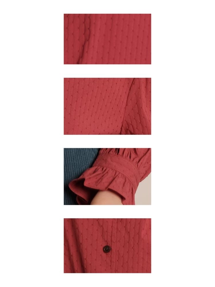 Textured Blush Plum Long Sleeve Shirt【s0000006464】