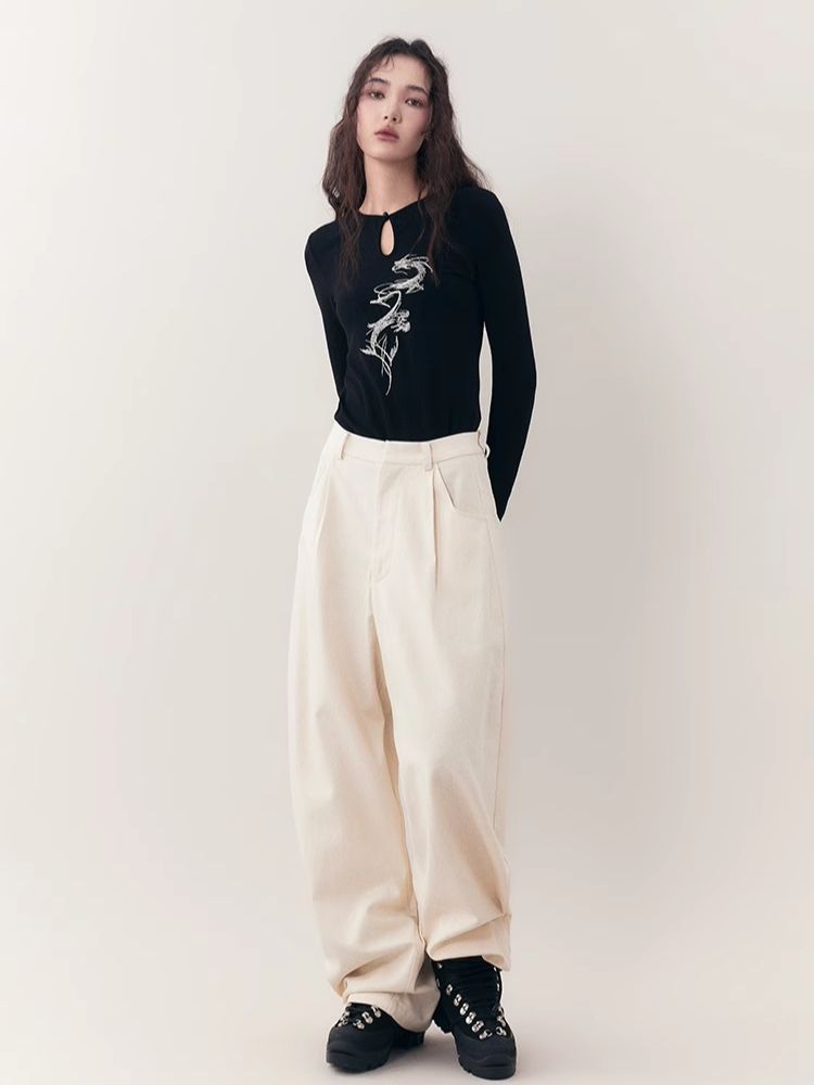 Loose Lazy Cocoon Straight Wide Leg Casual Pants【s0000006391】