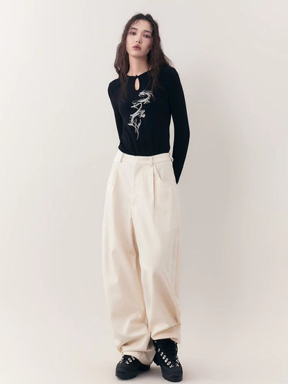 Loose Lazy Cocoon Straight Wide Leg Casual Pants【s0000006391】