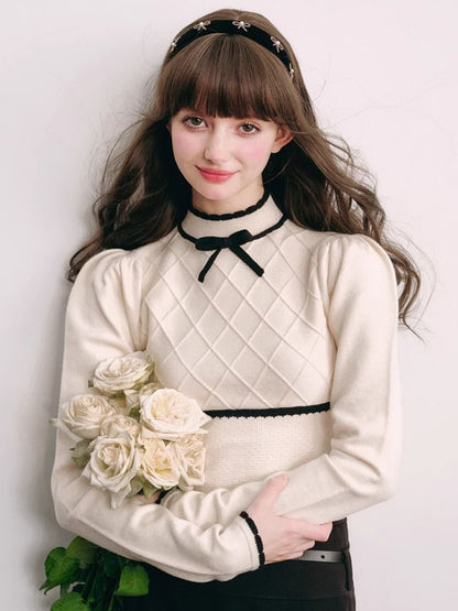 French Chambray Sweater Top Knit Bottoms【s0000004445】