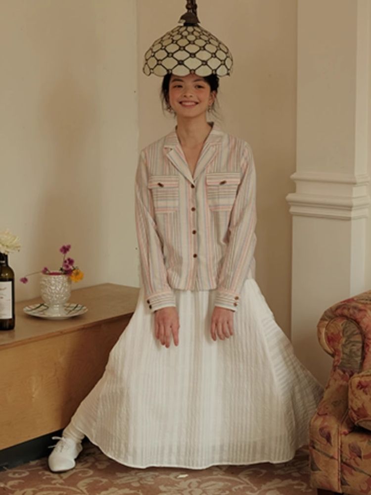 Suit collar Loose pocket Shirt【s0000007496】