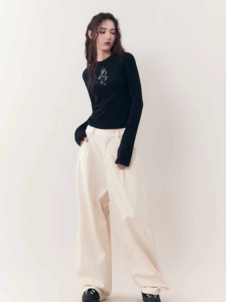 Loose Lazy Cocoon Straight Wide Leg Casual Pants【s0000006391】