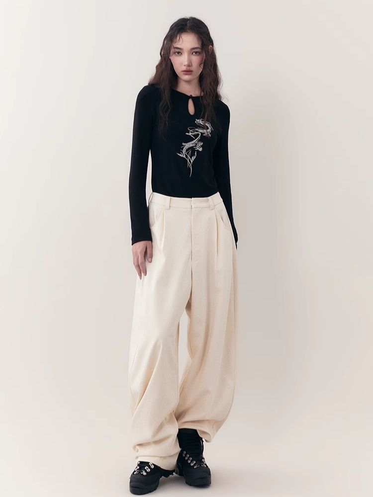 Loose Lazy Cocoon Straight Wide Leg Casual Pants【s0000006391】