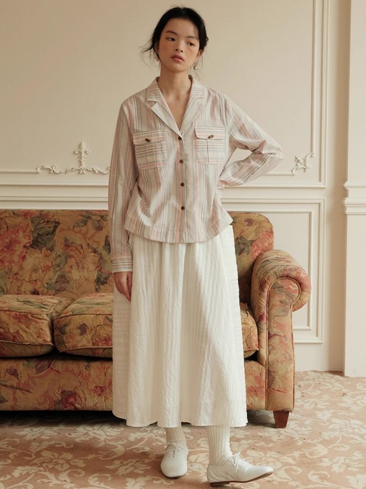 Suit collar Loose pocket Shirt【s0000007496】