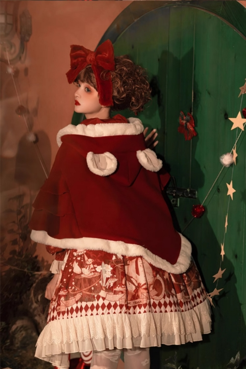 Sweet Date - Christmas Lolita OP Red Lolita Cape