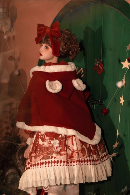 Sweet Date - Christmas Lolita OP Red Lolita Cape